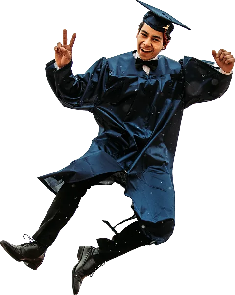 Happy graduating student